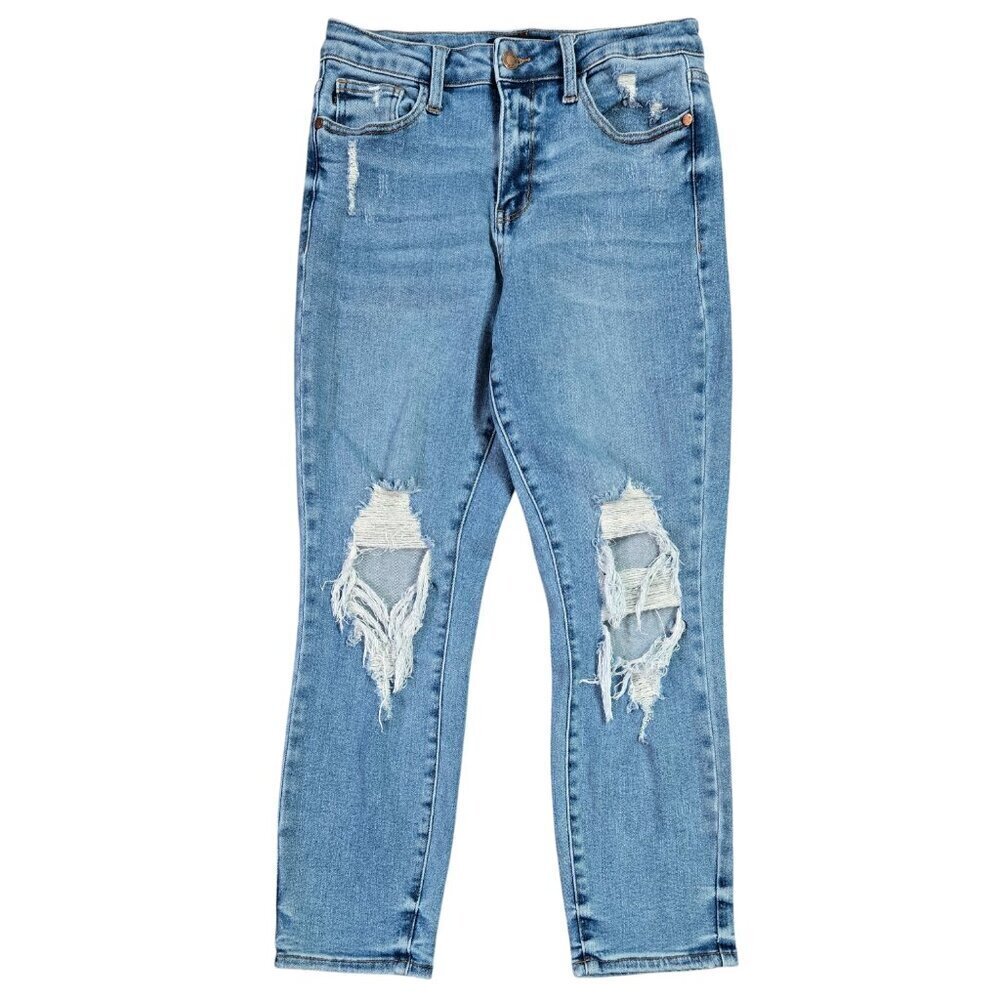 Judy Blue Destroyed Distressed Boyfriend Fit Jean Medium Wash JB88196 MD